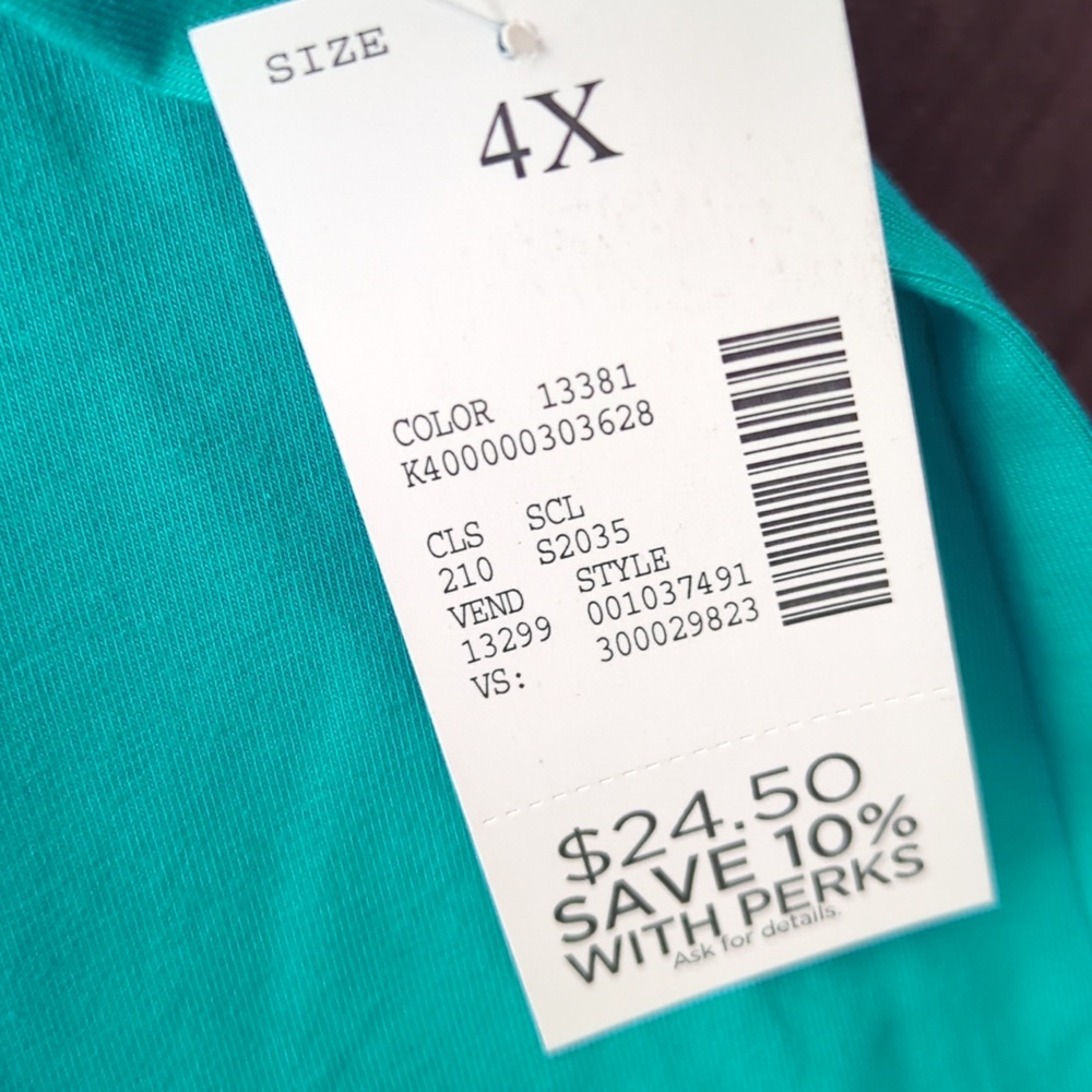 Catherines Teal Short-Sleeve Henley Tee - Picture 4 of 4